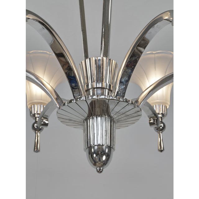 French Art Deco Chandelier by Petitot & Degue 1930 France For Sale - Image 9 of 13