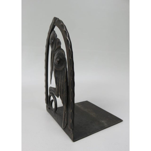 Art Nouveau Wrought Iron Book Supports Marabu in the style of Edgar Brandt, 1890s, Set of 2 For Sale - Image 15 of 18