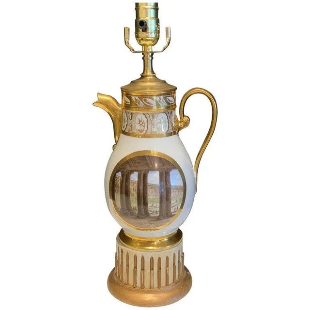 19th Century Old Paris Topographical Coffee Pot, Now as a Lamp For Sale - Image 13 of 13