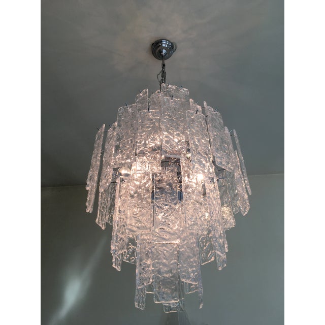 Chandelier Italian Doubble Sputnik Murano Glass "Hammer Listelli " Contemporary Murano Glass "Hammer Listelli " chandelier...