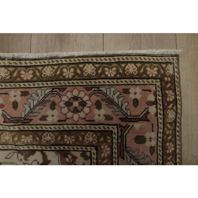 1980s Turkish Pink Medallion Kayseri Rug For Sale - Image 10 of 12
