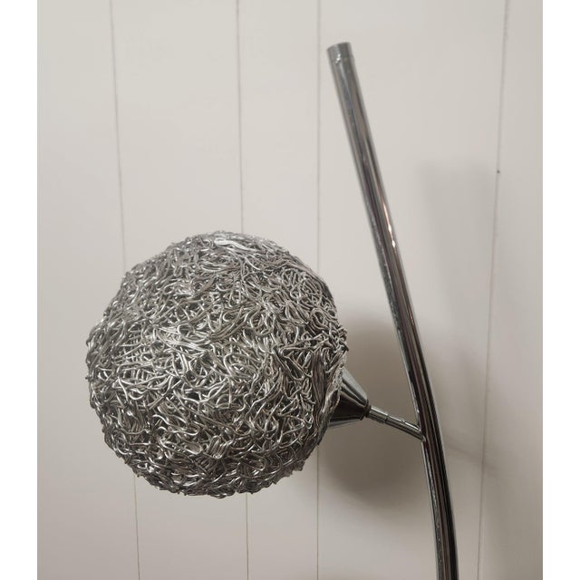 1960s Mid Century Modern Tall Silver Spaghetti Lamp For Sale - Image 4 of 13