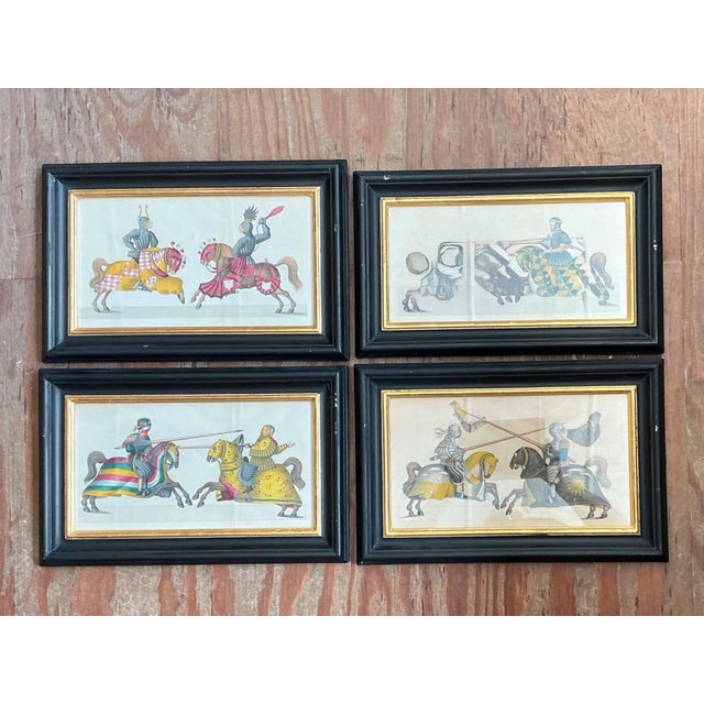 Vintage Medieval Knight Prints in Black Frames - Set of 4 For Sale - Image 12 of 12