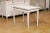 Off-white Swedish Gustavian Style 1880s Painted Wood Table with Carved Rosettes and Beads For Sale - Image 8 of 13