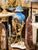 French Blue Porcelain Vase With Gold Leaf Details & Ornate Gilt Bronze Figural Mounts For Sale - Image 4 of 4