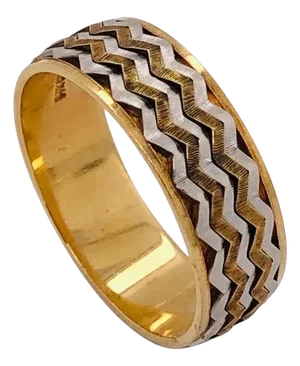 14 Karat Two-Tone Band Ring or Wedding Band
