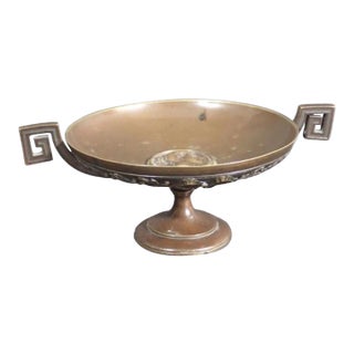 19th-Century French Neo-Grec Grand Tour Patinated Bronze Barbedienne Tazza For Sale