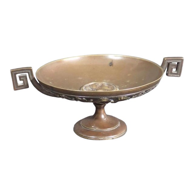 19th-Century French Neo-Grec Grand Tour Patinated Bronze Barbedienne Tazza For Sale