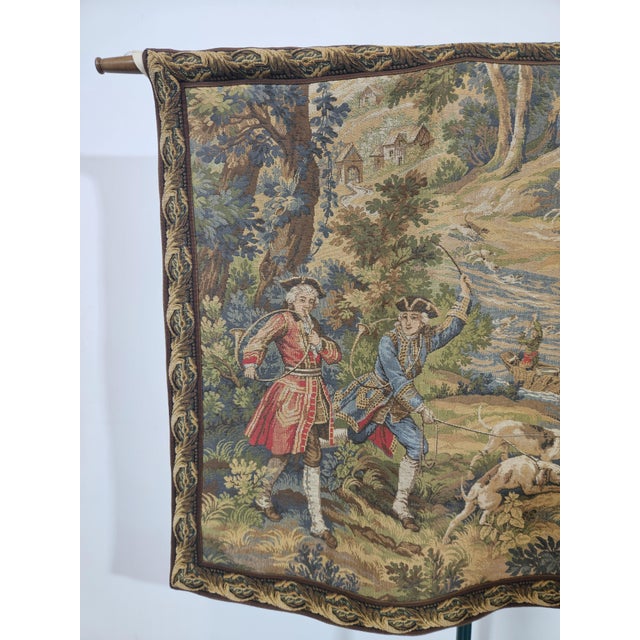 Tapestry with Hunting Motif in the style of Aubusson from JP Paris, 1970s For Sale - Image 13 of 18