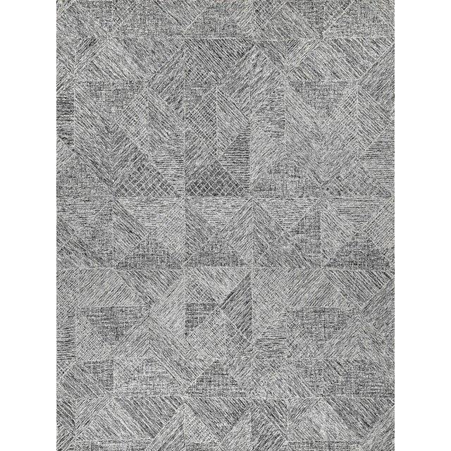 Textile Exquisite Rugs Caprice Tufted New Zealand Wool & Cotton Black/Silver Rug-9'X12' For Sale - Image 7 of 7