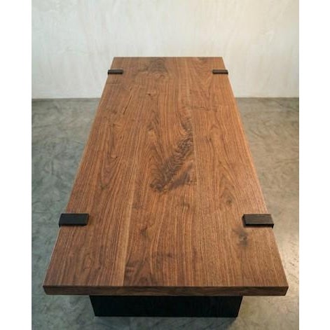 "The Shadowline" Custom Dining Table Set: Walnut & Ebonized Ash Table With 8 Leather Chairs For Sale In Oklahoma City - Image 6 of 11