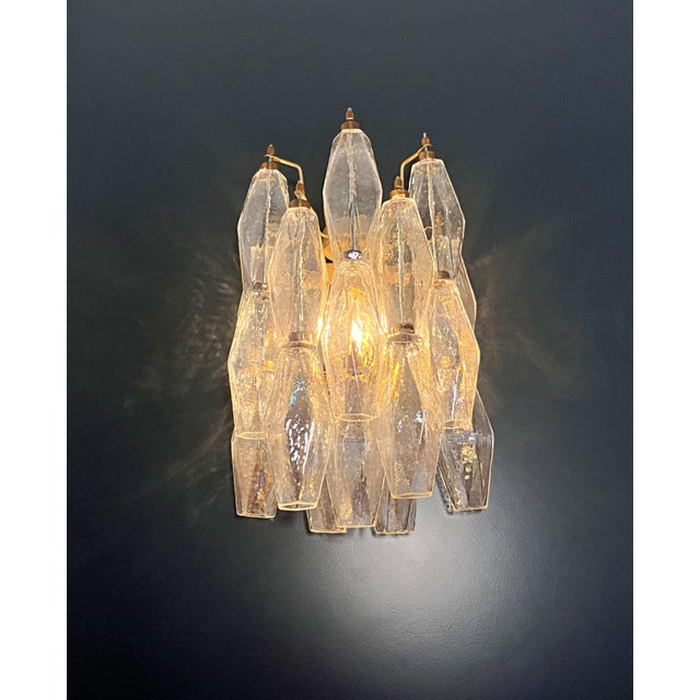 Murano Italian Sconces Poliedri - 16 Iridescent Glass For Sale In Los Angeles - Image 6 of 9