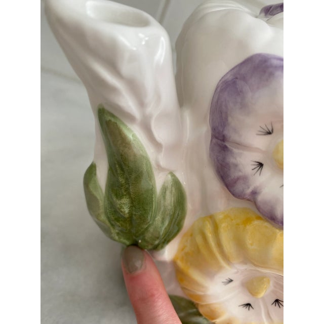 White 1980s World Bazaar Floral Tea Pot or Pitcher For Sale - Image 8 of 12