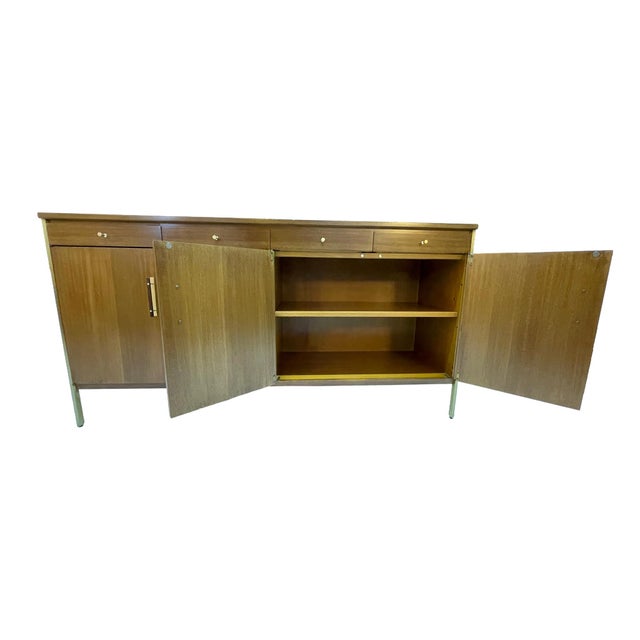 Wood Paul McCobb for Calvin Group Mid-Century Ribbon Mahogany Credenza, 1960s For Sale - Image 7 of 15