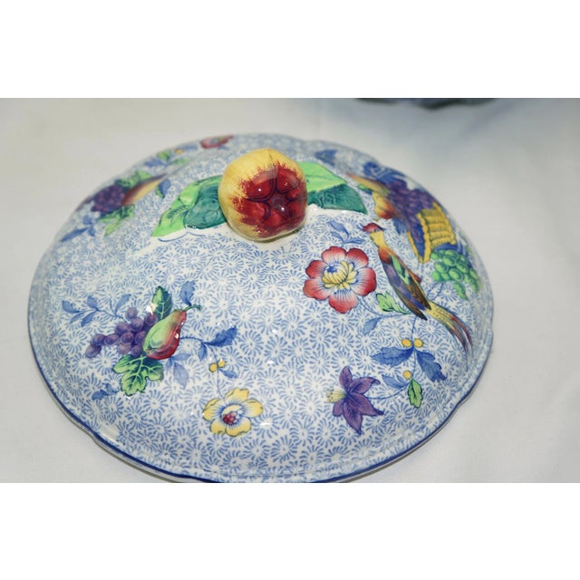 Spode Vintage Mid-Century Modern Spode Copeland George III Covered Vegetable Serving Bowl For Sale - Image 4 of 7