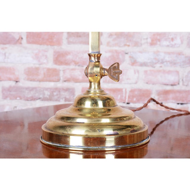 Art Deco Brass and Glass Table Lamp from Franta Anýž, Czech, 1920s For Sale - Image 4 of 13