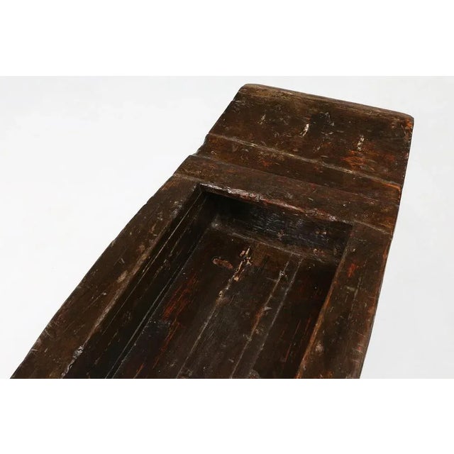Antique Handmade Wooden Wabi Sabi Trough or Bowl, 19th Century For Sale - Image 9 of 13