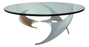 Coffee Table in Aluminum and Glass by Knut Hesterberg for Ronald Schmitt, Germany, 1960s