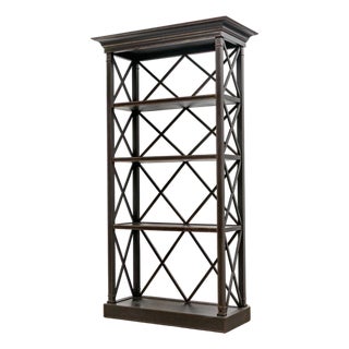 Vintage Tall Hollywood Regency Style Etagère Display Case For Sale
