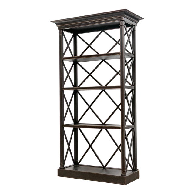 Vintage Tall Hollywood Regency Style Etagère Display Case For Sale