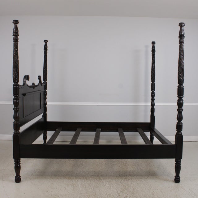 Ralph Lauren Ralph Lauren King Size Black Plantation Poster Bed For Sale - Image 4 of 16