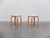 Iconic pair of ‘E60’ stools designed by Alvar Aalto in 1933. Made of birch wood with a beautiful white lacquered seat....