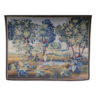 Antique Silk Aubosson Wall Tapestry, France, Late 19th Century For Sale