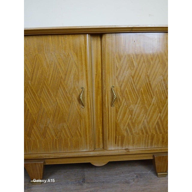 Art Deco Corner Buffet in Light Wood by Jules Leleu, 1930s For Sale - Image 6 of 10