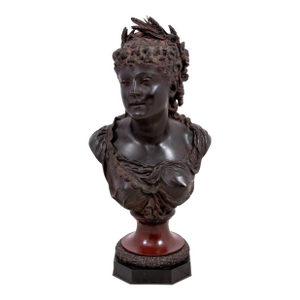 Pierre Louis Detrier Bronze Bust of a Woman