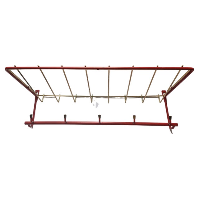 Mid-Century Wall Brass Coat Rack, Germany, 1969 For Sale