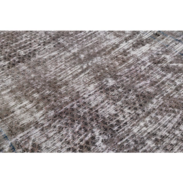 Ivory Antique Tabriz Distressed Wool Rug With Muted Earth Tones & Indigo For Sale - Image 8 of 10