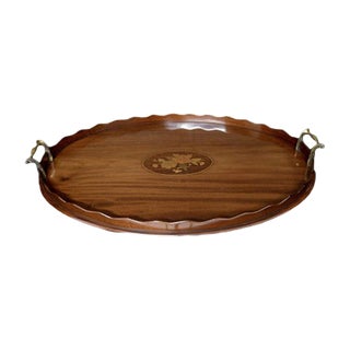 Edwardian Mahogany Drinks Tray For Sale