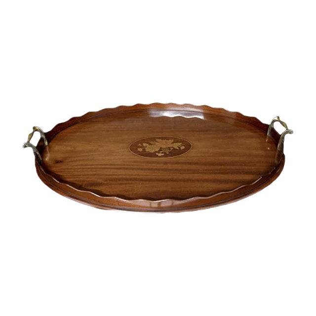 Edwardian Mahogany Drinks Tray For Sale