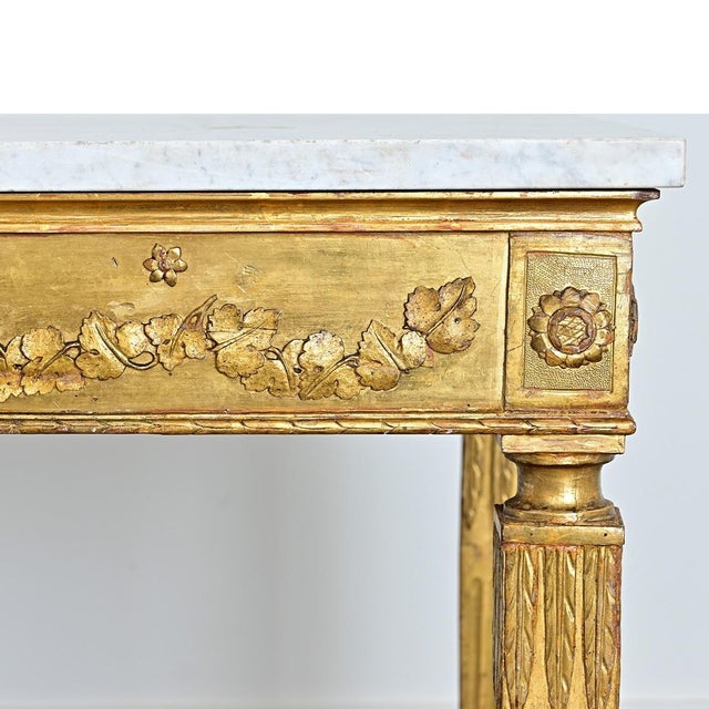 Italian 18th Century Giltwood Console with Original Marble Top For Sale - Image 18 of 18