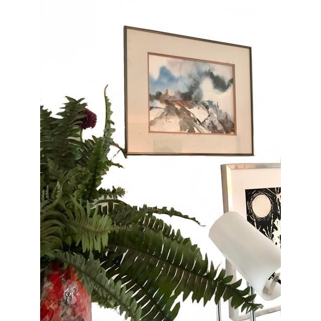 signed Original vintage abstract expressionist multi color watercolor painting by listed artist Phyllis Lloyd. it features...