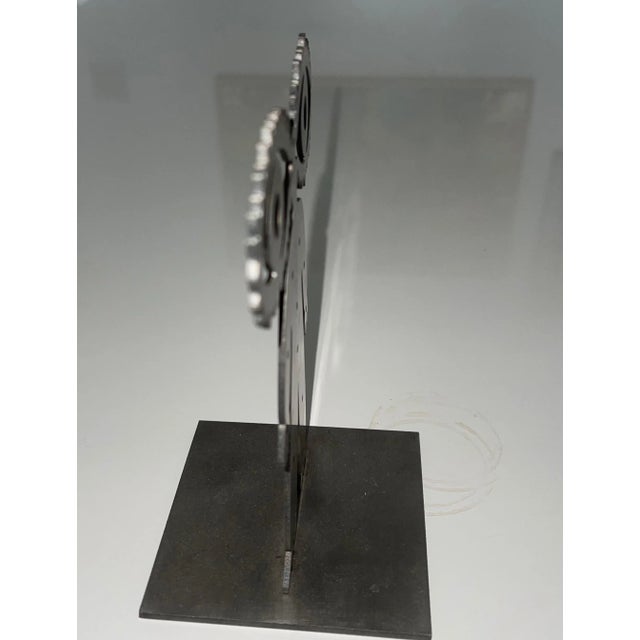 Metal Grisha Bruskin, Russian Judaica "Vision" Abstract Kabbalah Figure Steel Sculpture Grisha Bruskin, 1992 For Sale - Image 7 of 9