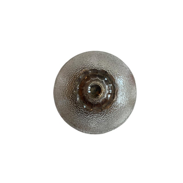 Mid-Century Modern Vintage Pressed Glass Ceiling Light With Flowers and Vines Ceiling Light Fixture For Sale - Image 3 of 4