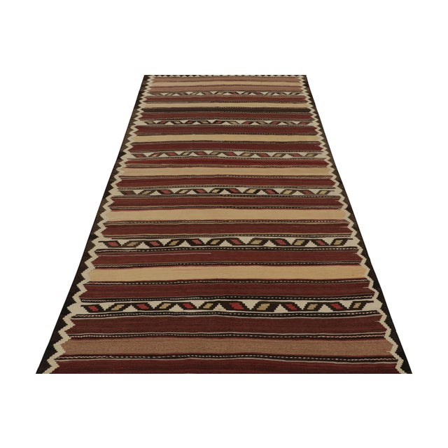 Tribal 1950s Vintage Afghani Tribal Kilim Rug With Geometric Patterns For Sale - Image 3 of 7