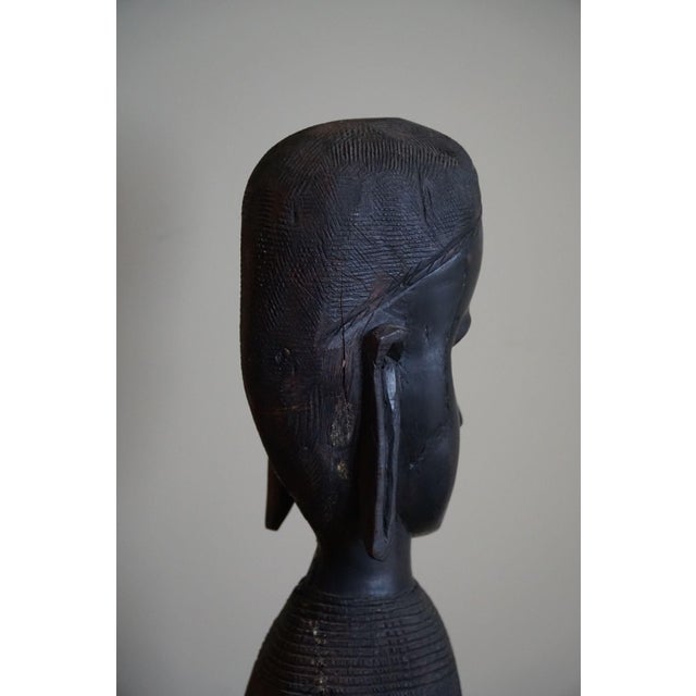 Mid-Century Handcrafted African Wooden Sculpture, 1950s For Sale - Image 11 of 14