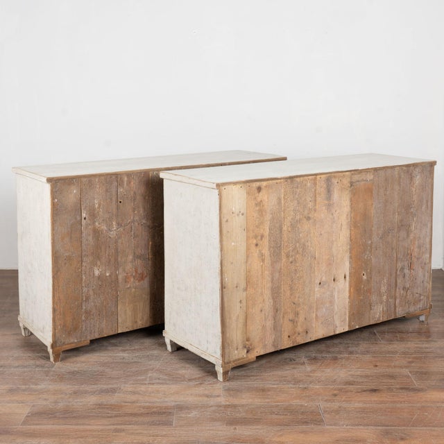 Pair 19th Century Swedish White Painted Pine Sideboards With Fluted Doors For Sale - Image 16 of 16