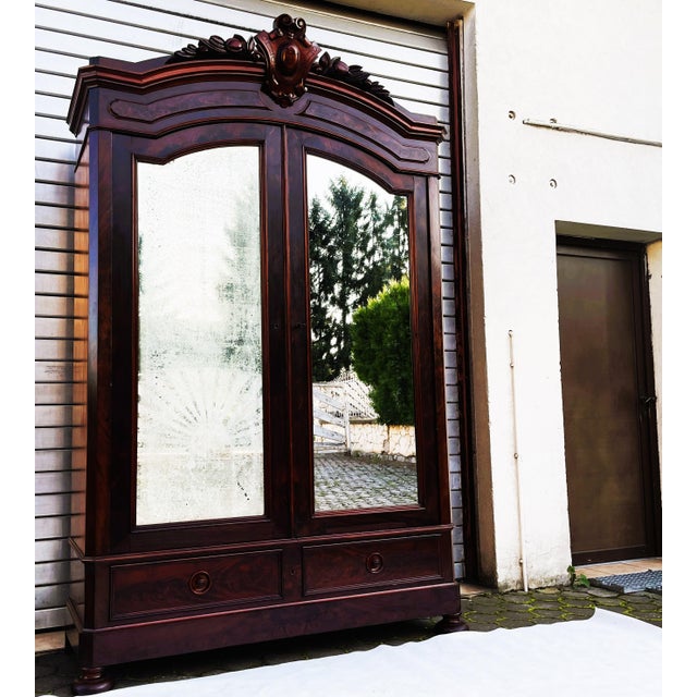 French Palace Wardrobe in Mahogany, 1860 For Sale - Image 15 of 18