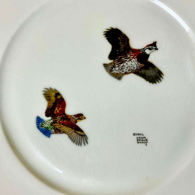 1950s Vintage Americana Adirondack Arts & Crafts Fowl Game Birds Dinner Plates - Set of 12, Lynn Bogue Hunt For Sale - Image 11 of 16
