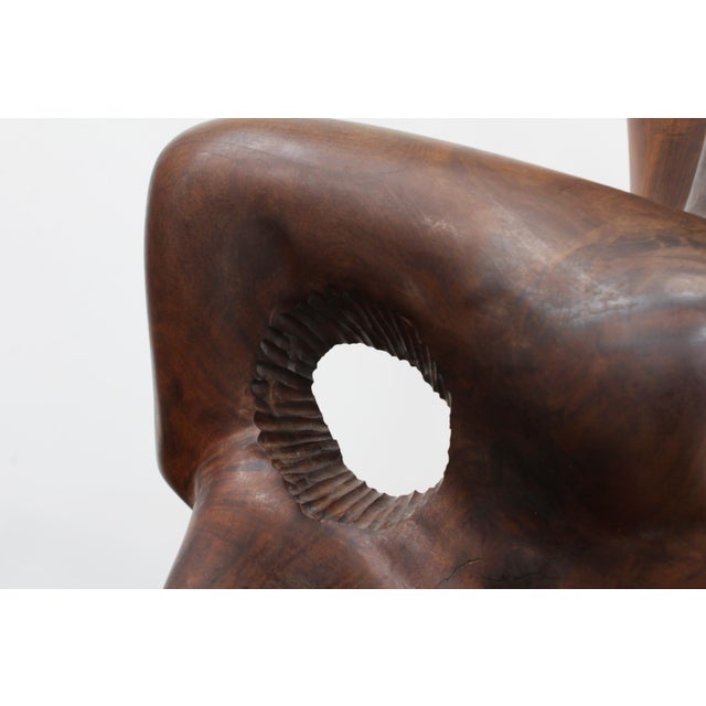 Frank Coronado, Abstract Sculpture, 1980s, Mahogany For Sale - Image 6 of 8