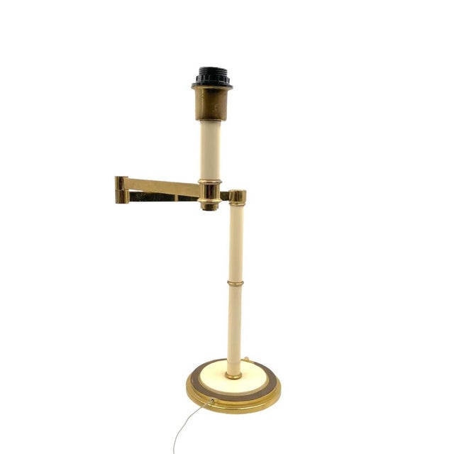 Gold Hollywood Regency Brass Table Lamp by Tommaso Barbi, 1970 For Sale - Image 8 of 14