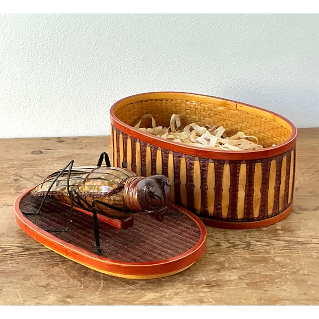 Vintage Boho Shanghai Weave Bug Box For Sale - Image 9 of 11