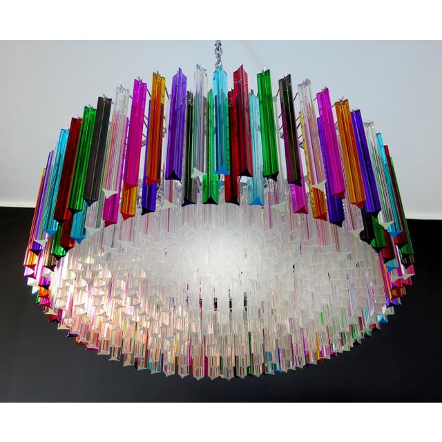 Italian Triedri Murano Glass Chandelier, 1995 For Sale - Image 10 of 18