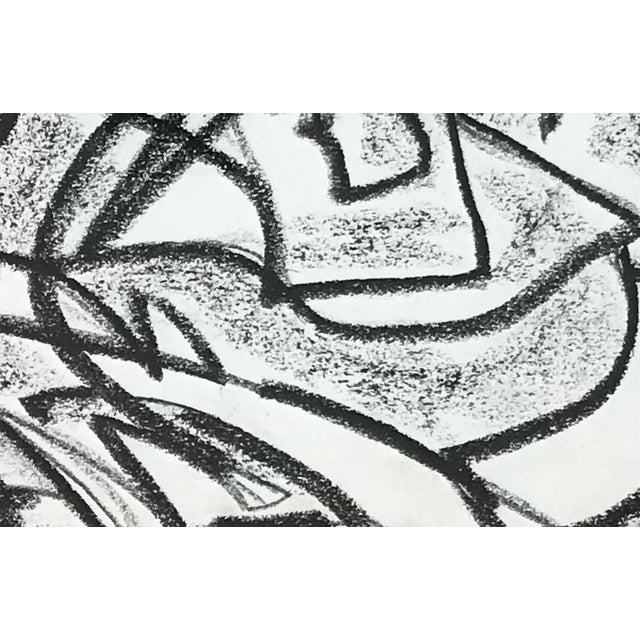 Julien Dinou, Abstract Composition, Charcoal on Paper For Sale - Image 4 of 9