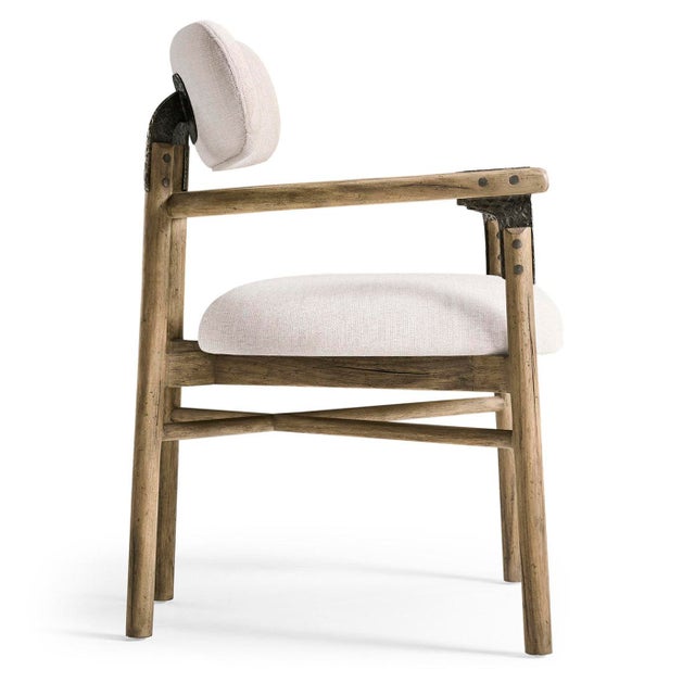 Mid-Century Modern Modern Rustic Upholstered Armchair For Sale - Image 3 of 8