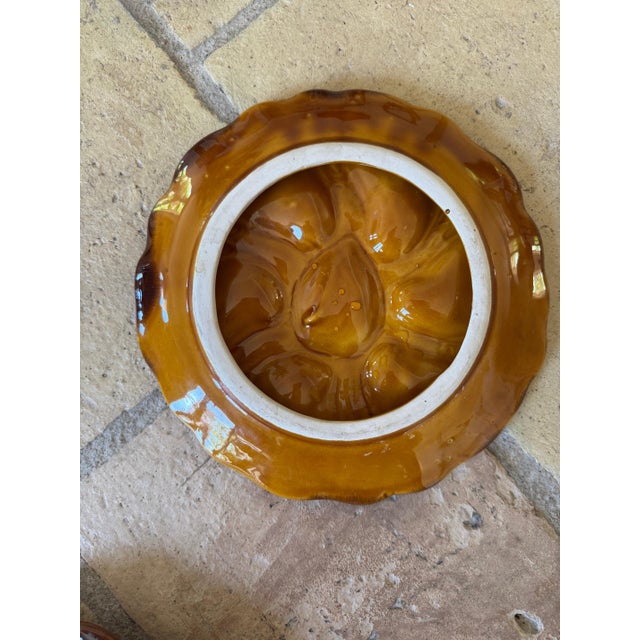 French French Brown Oyster Plates, S/6 For Sale - Image 3 of 3