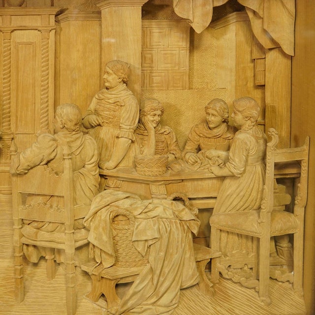 Wood Antique Carved Wood Relief by Sebastian Steiner, Ca. 1900 For Sale - Image 7 of 8